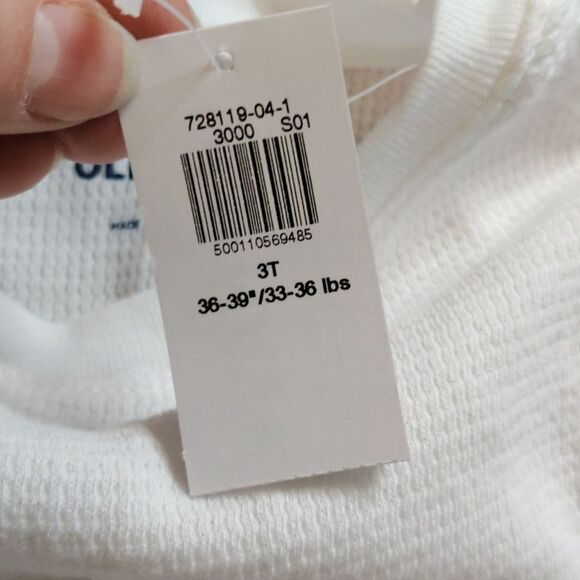 Old Navy shirt 3T bundle long sleeve waffle knit red white new cotton spring - Picture 3 of 6